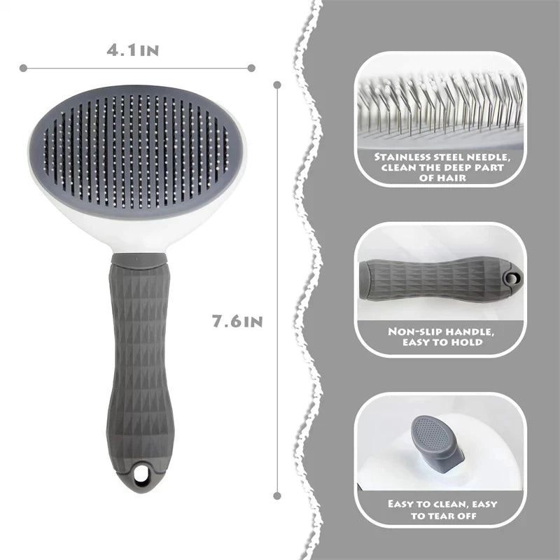 Dog & Cat Self Clean Shedding Brush Hair Remover