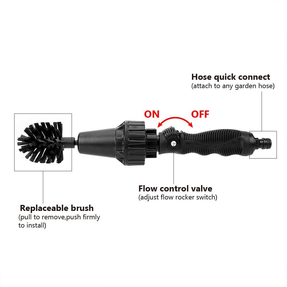 Water-driven Rotary Cleaning Brush Wash Hand-held Spray Brush