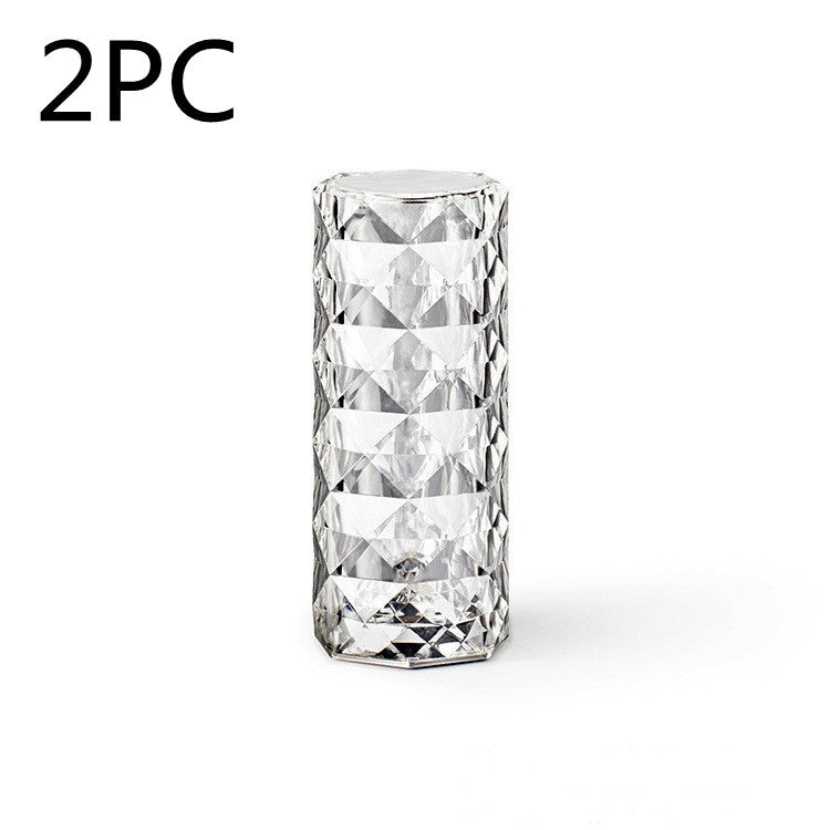 Touch Crystal Lamp Decor USB Table Diamond Night Light Rose Projector