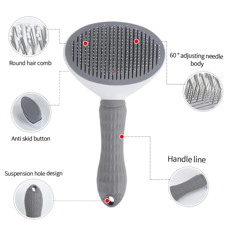 Dog & Cat Self Clean Shedding Brush Hair Remover
