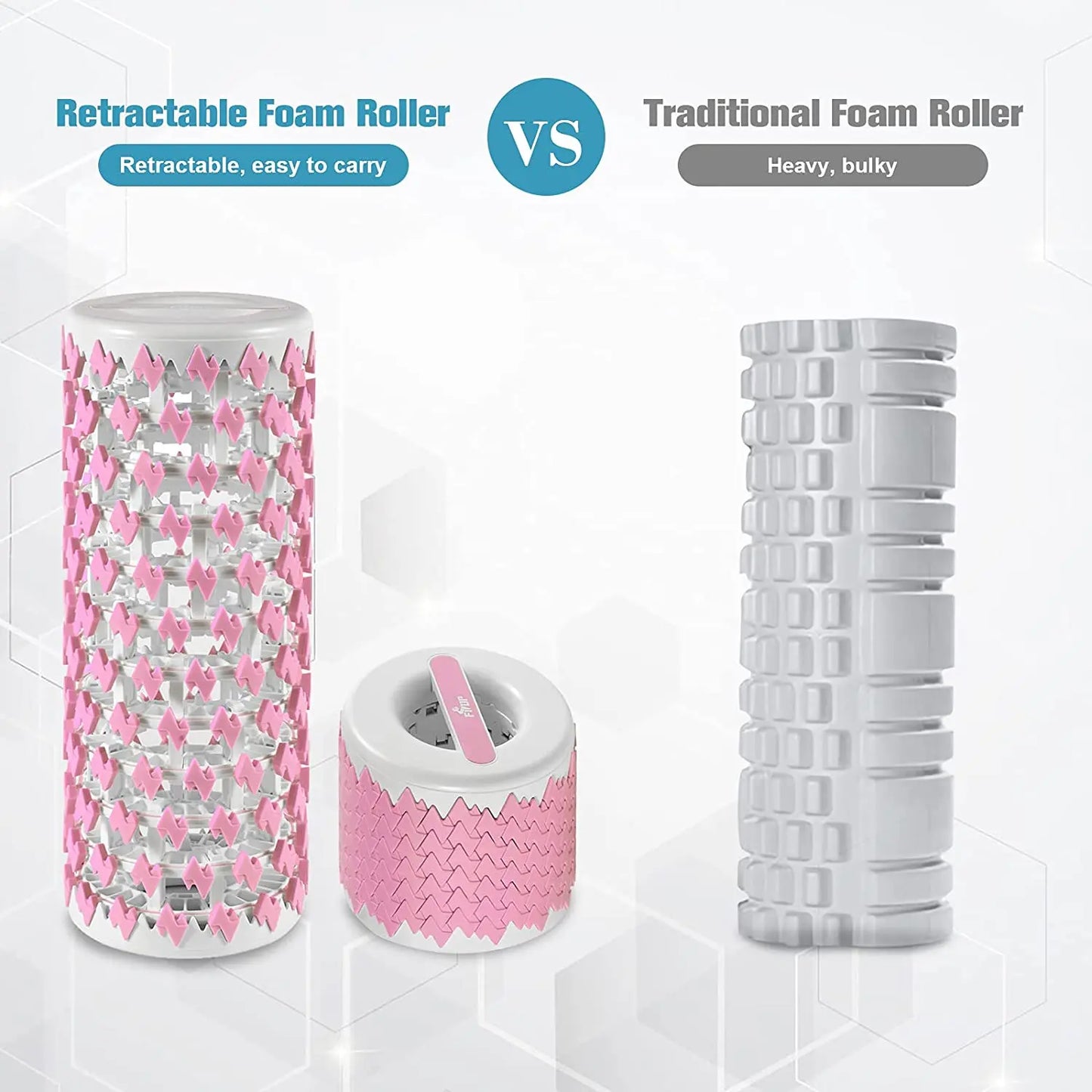 Retractable Yoga Foam Roller Massager Back Roller Fitness for Gym Home