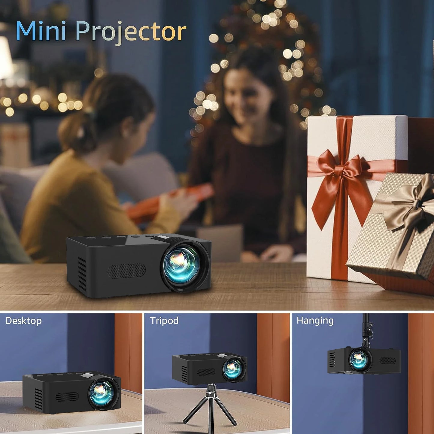 Outdoor Theater Projector portable home, dormitory, USB-compatible
